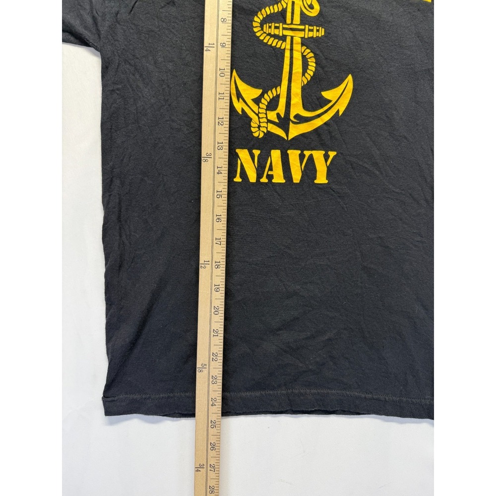 VTG Bayside The True American Made Tee Shirt Mens Small Black United States Navy - Picture 6 of 8